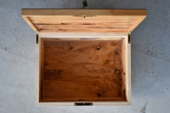 Ash and yew keepsake box; tray removed