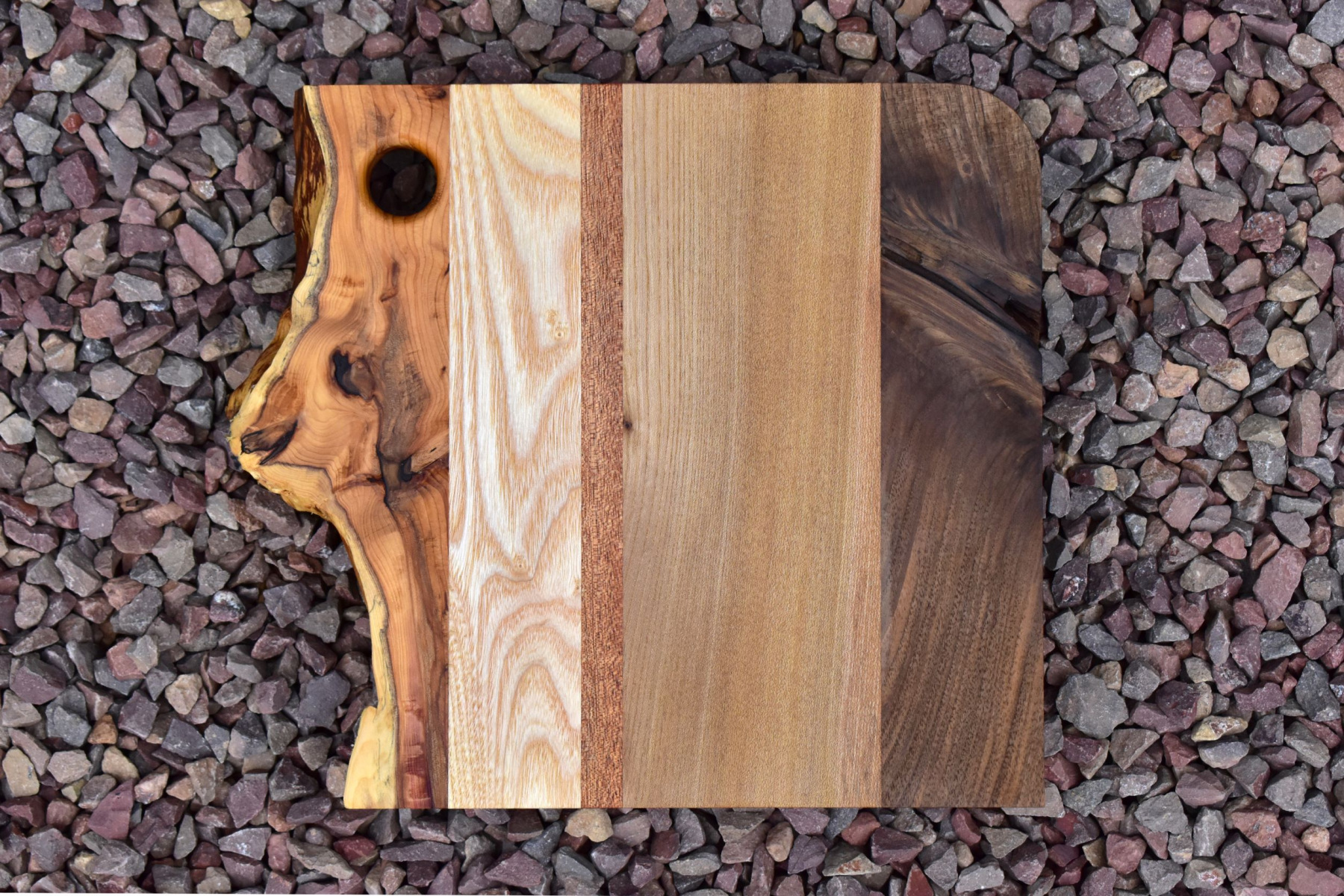 Mixed wood charcuterie board