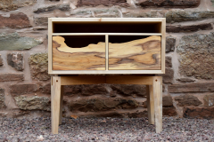 Sycamore & yew double-drawer unit