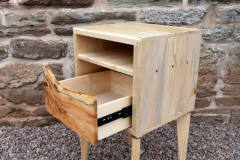 Sycamore and yew drawer side-table