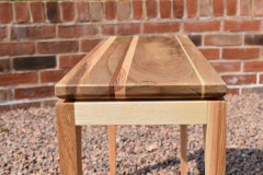 Walnut, ash and sapele console table