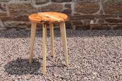 Yew and ash circular side-table