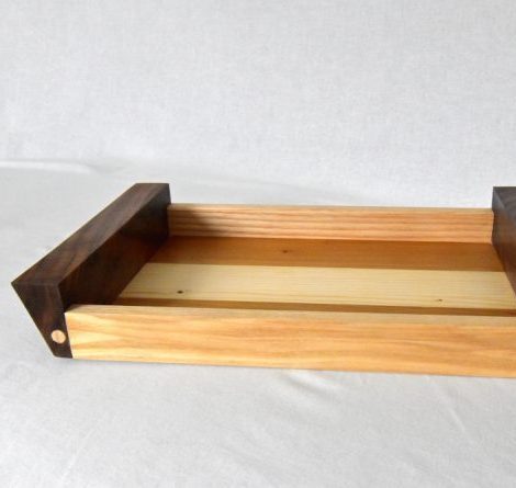 Walnut and pine serving tray